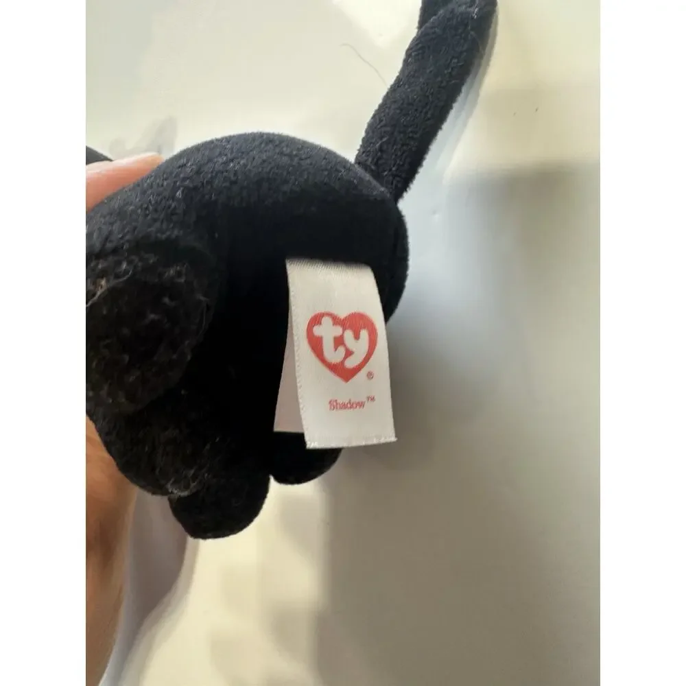 Ty Shadow Black Cat Plush Beanie Boos Halloween Glitter Eyes 6 Inch